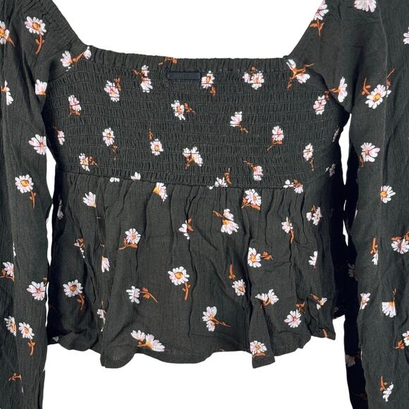 BILLABONG LOVE YOU MORE LONG SLEEVE BLOUSE IN OFF BLACK NWOT WOMEN'S SIZE MEDIUM - Picture 4 of 13